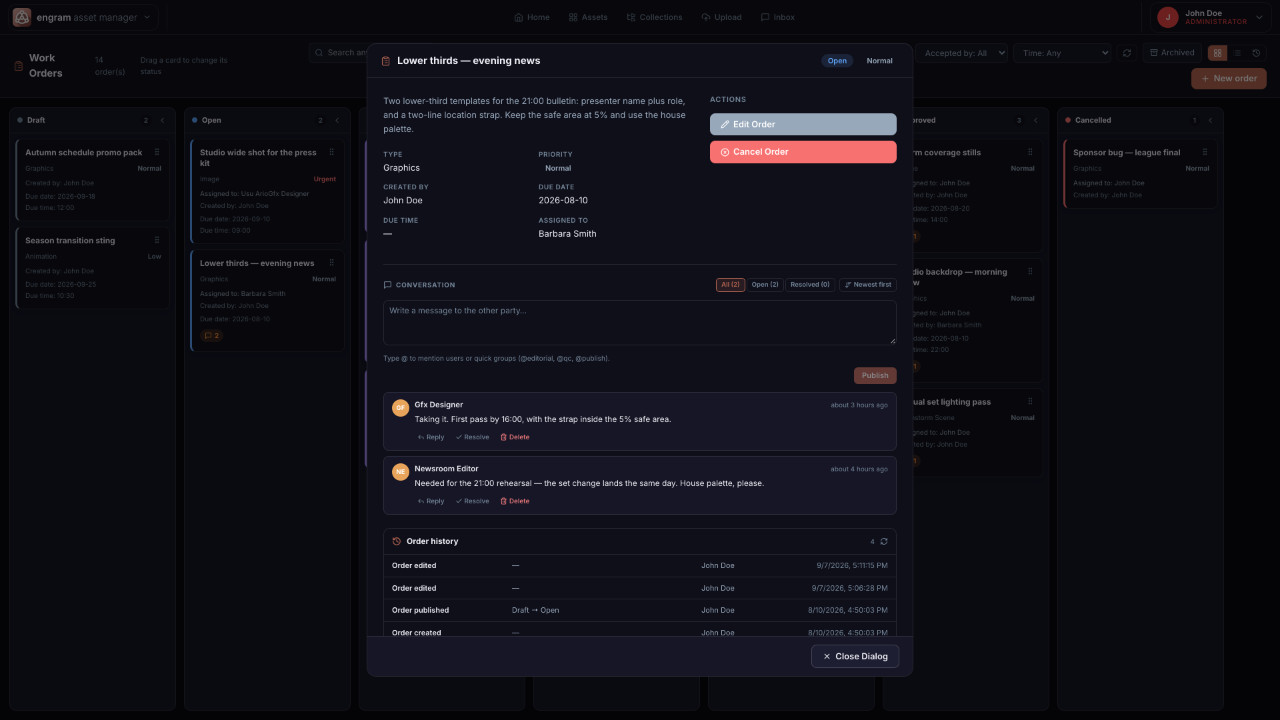 engram-work-order-review Engram work order review screen
